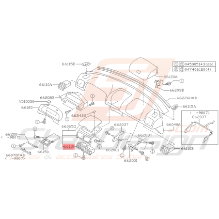 Grille de Ventilation Origine Subaru Impreza 1998 - 2000