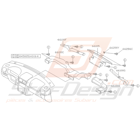 Schéma de Conduit de chauffage Origine Subaru GT 1998 - 2000