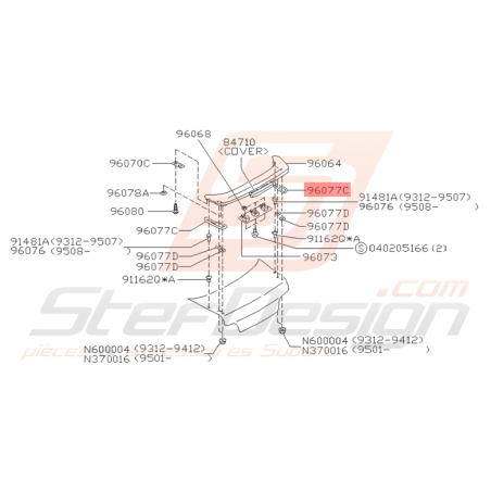 Joint de Becquet Arrière Origine Subaru Impreza GT 1993 - 1998