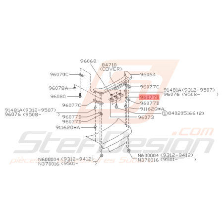 Joint de Becquet Arrière Origine Subaru Impreza GT 1993 - 2000