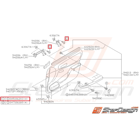 Vis taraudeuse Origine Subaru Impreza GT 1998-2000