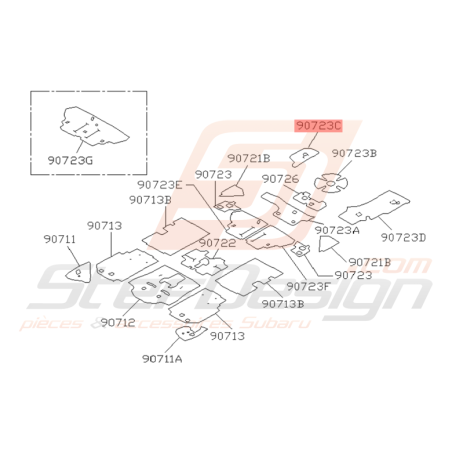 Isolant Plancher Arrière Origine Subaru Impreza GT 1993 - 2000