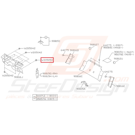 Agrafe Origine Subaru Impreza GT 1993-2000