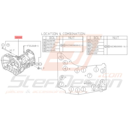 Carter de Boite Origine Subaru GT 1999 - 2000