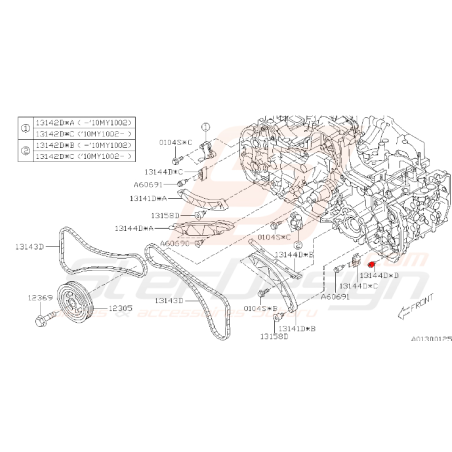 Guide de chaine pour subaru diesel 2.0l 2009