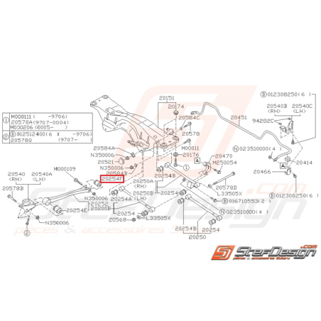 Silent bloc origine de tirant arrière GT 96-00 WRX/STI 01-07