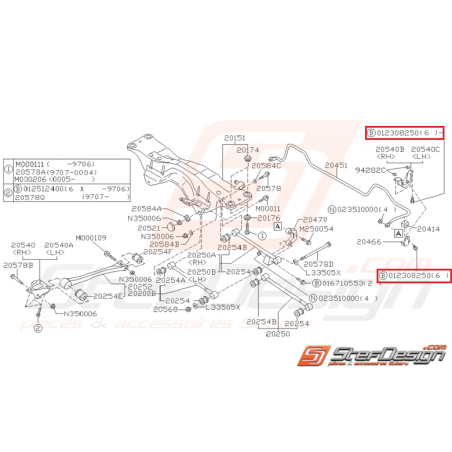 Vis fixation silent bloc barre stabilisatrice WRX/STI 01-07