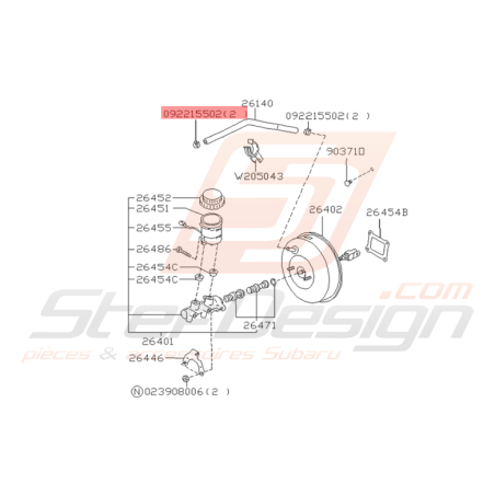 Attache Durite Origine Subaru Impreza GT 1993 - 2000