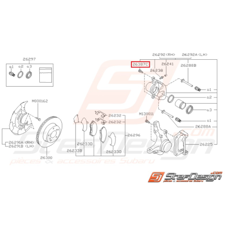 Vis d'étrier arrière pour SUBARU GT 99-00