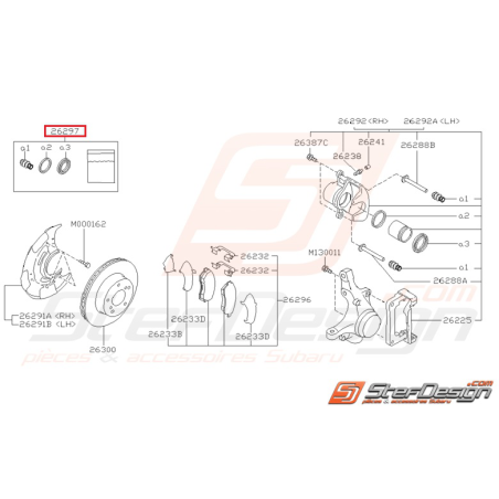 Kit réparation d'étriers avant 2 pistons pour GT 95-98