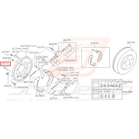 Broche maintient mâchoire frein a main GT 93-00 STI/WRX 01-05