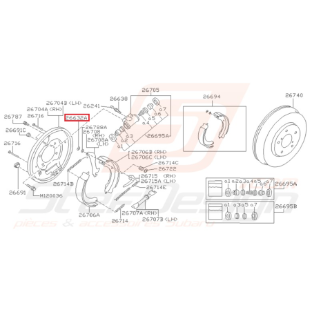 Retenue frein arrière SUBARU GT 97-00 WRX/STI 01-14