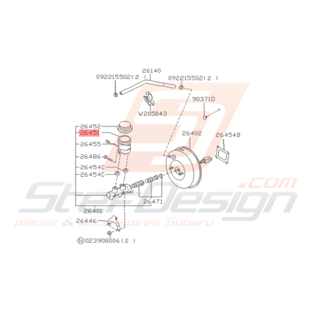 Réservoir Maitre Cylindre Origine Subaru Impreza GT 1997 - 2000