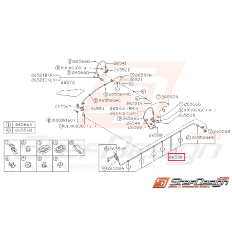 Conduit de frein central Origine Subaru pour Impreza GT 1993-2000