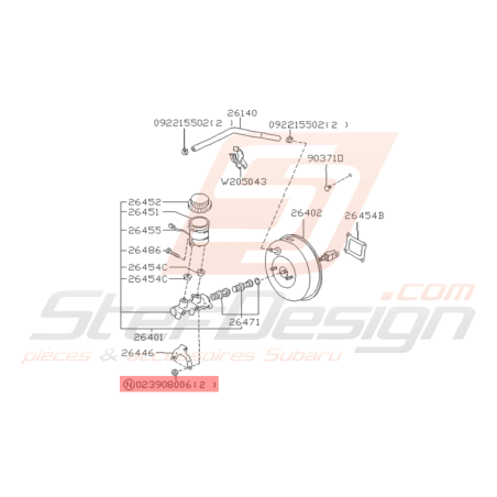 Ecrou Origine Subaru Impreza GT 1993 - 2000