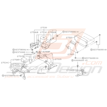 Schéma Système Hydraulique d'ABS Origine Subaru GT 1997