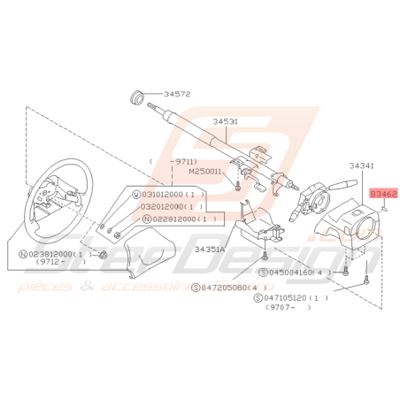 Etiquette de Couvercle de Volant Origine Subaru GT 1993 - 2000