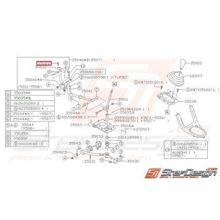 Goupille ressort levier de vitesse WRX/STI 01-07