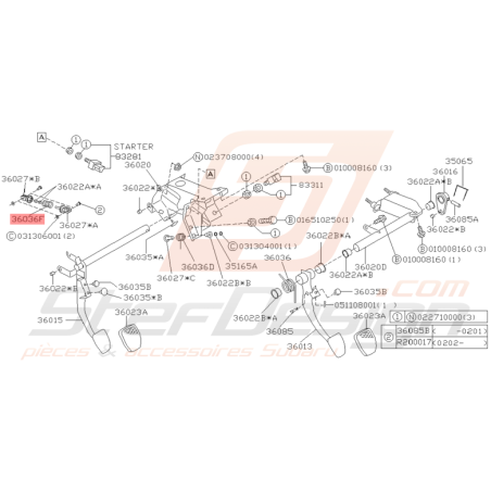 Ressort Pédale d'Accélérateur Origine Subaru GT 1999 - 2000