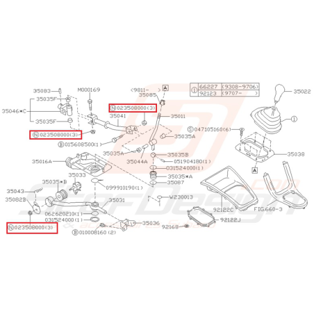 Écrou boite de vitesse et de support de pont GT 97-00 WRX/STI 01-07