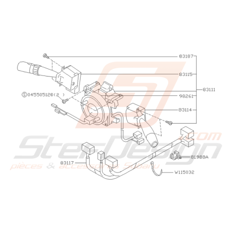 Schéma de Commodo Subaru Impreza GT 1998 - 2000