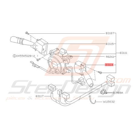 Levier d'Essuie Glace Origine Subaru Impreza GT 1998 - 2000