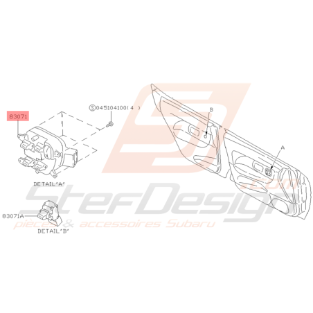 Interrupteur Vitre Conducteur Origine Subaru GT 1993 - 1997