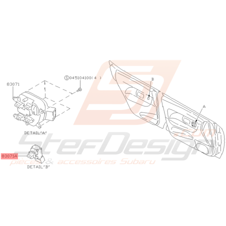 Interrupteur de Vitre Passager Origine Subaru GT 1993 - 1996