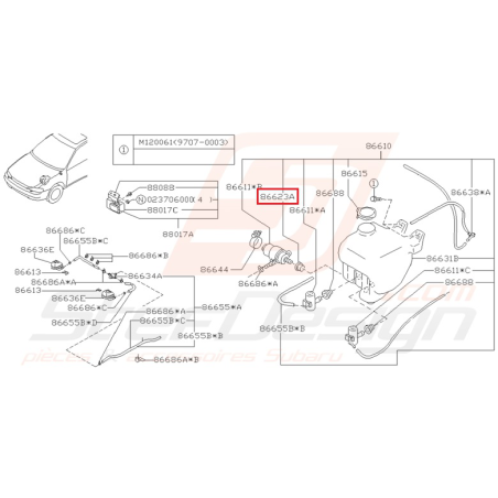 Joint pompe lave-phare STI/WRX 08-10