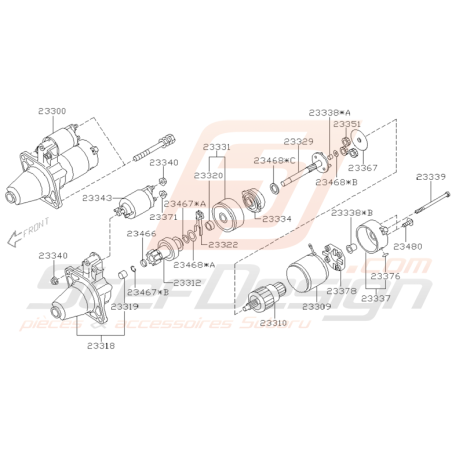 Schéma de Démarreur Origine Subaru WRX STI 2001 - 2005