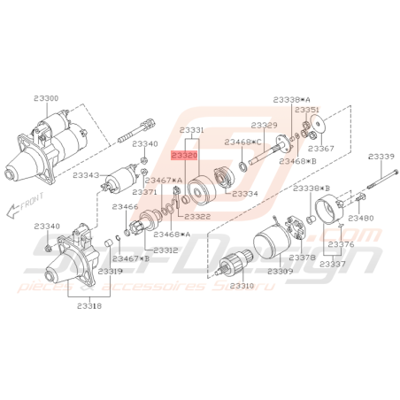 Roulement Démarreur Origine Subaru WRX et STI 2001 - 2005