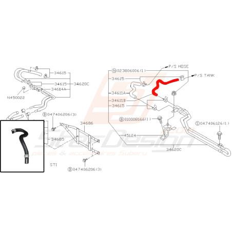 Durite de refroidisseur pour Subaru impreza Type-R