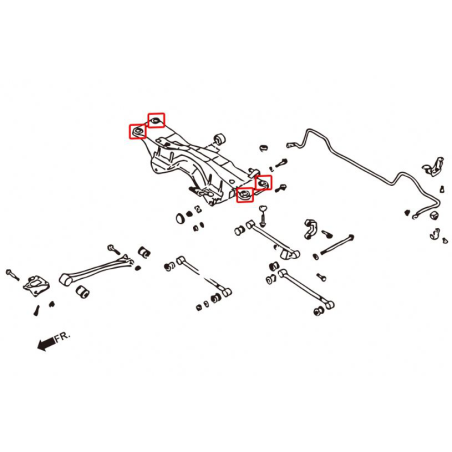 Kit 4 silent bloc de berceau arrière HARDRACE subaru GT 93-00