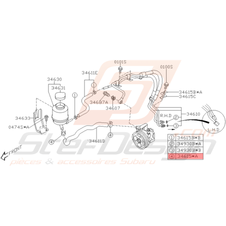 Collier Durite de Direction Assistée Origine Subaru WRX 2001 - 2002