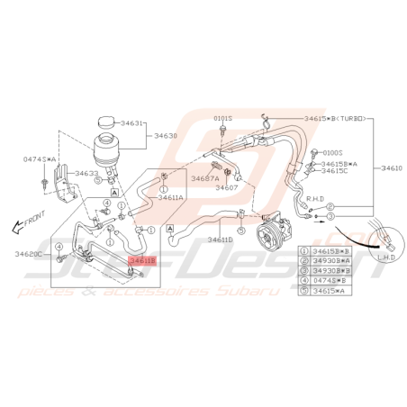 Durite de Direction Assistée Origine Subaru STI 2001 - 2002