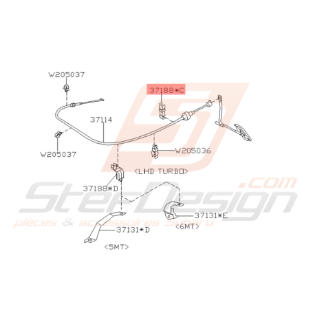 Agrafe Cable d'Accélérateur Origine Subaru WRX et STI 2001 - 2005