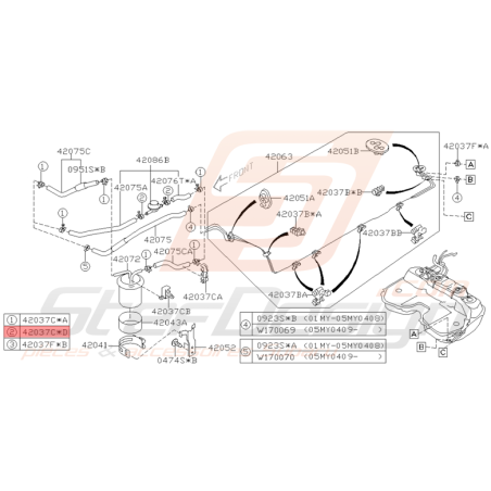 Collier Durite Essence Origine Subaru WRX STI 2001 - 2005