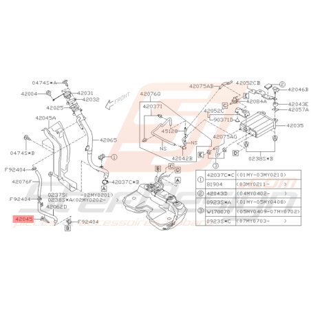 Protection de Durite Origine Subaru WRX et STI 2001 - 2005