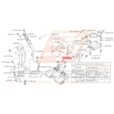 Connecteur de vidange Origine Subaru WRX STI 2001 - 2005