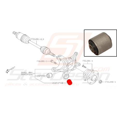 Silent-bloc de triangle arrière pour subaru STI 2014-2017