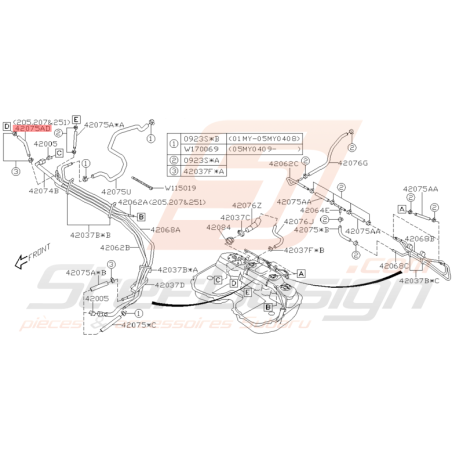 Durite de Carburant Origine Subaru WRX STI 2001 - 2005