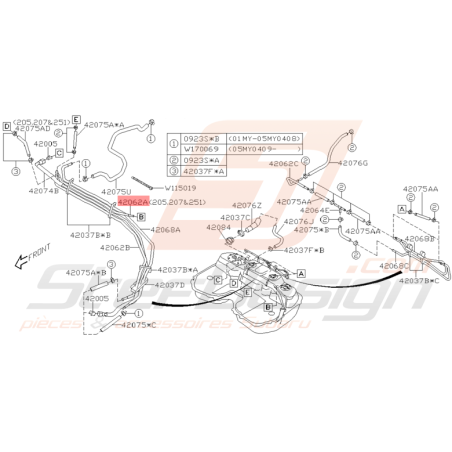 Tuyau d'Alimentation de Carburant Origine Subaru WRX STI 01 - 05