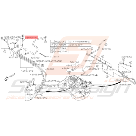 Durite de Carburant Origine Subaru WRX STI 2001 - 2005