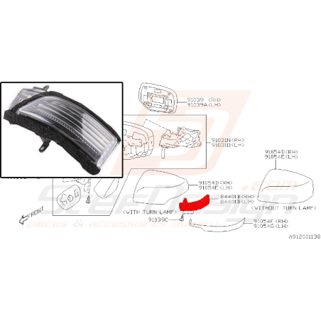 Clignotant de rétroviseur pour subaru STI 2015-2018