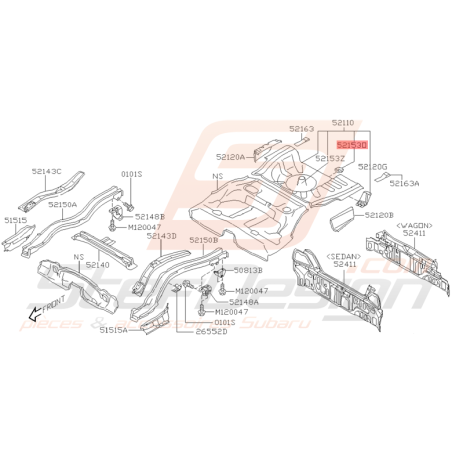 Support d'échappement Origine Subaru WRX STI 2001 - 2005