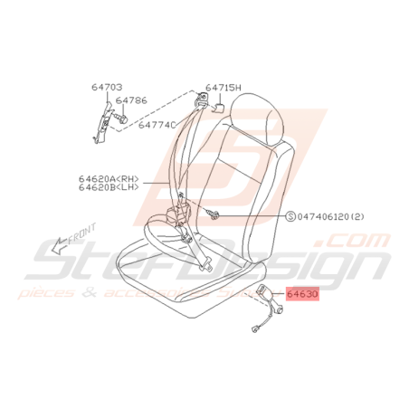 Prétensionneur de Ceinture Origine Subaru WRX STI 2001 - 06/2002