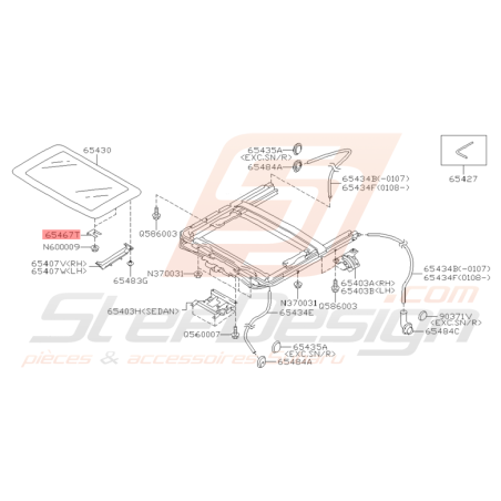 Cale Toit Ouvrant Origine Subaru WRX 2001 - 2005