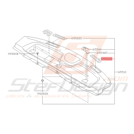 Grille Ventilation Plage Arrière Origine Subaru WRX et STI 2001 - 2005