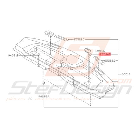 Couvercle de Plage Arrière Origine Subaru WRX et STI 2003 - 2005