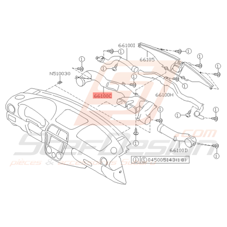 Conduit Ventilation Latérale Gauche Origine Subaru WRX / STI 01-05